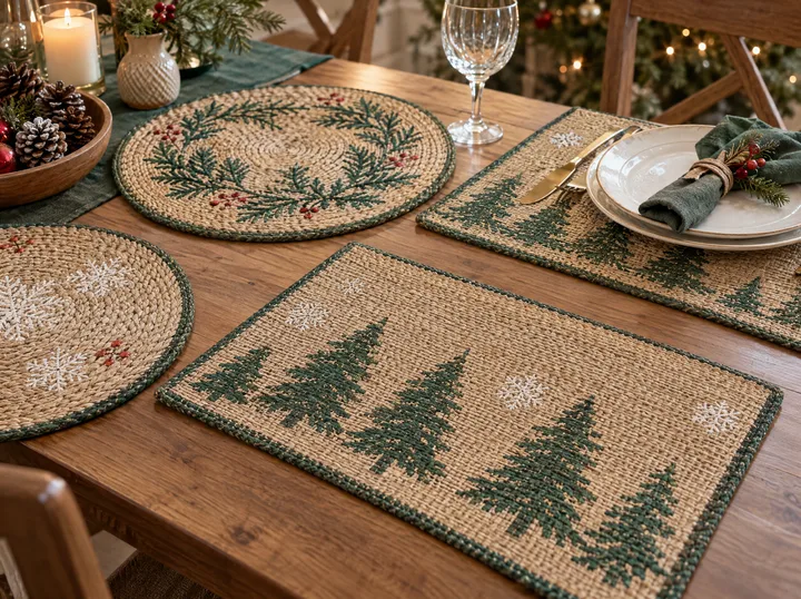 Gehäkelte Weihnachts-Platzsets