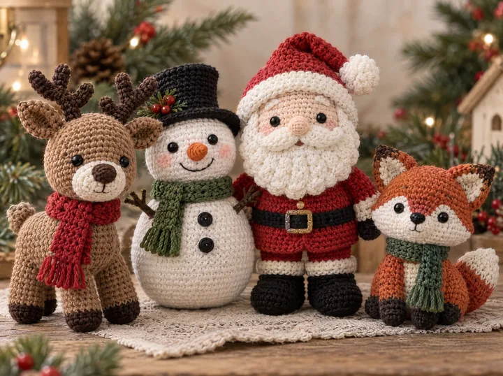 Gehäkelte Weihnachts-Amigurumis