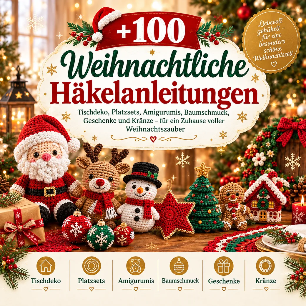 +100 Weihnachtliche Häkelanleitungen